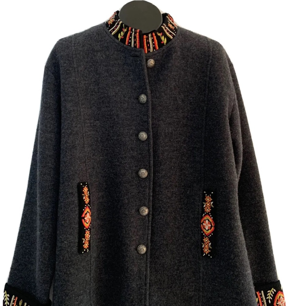 ICELANDIC DESIGN Vintage Nordic Boiled Wool Sweater Jacket XXL